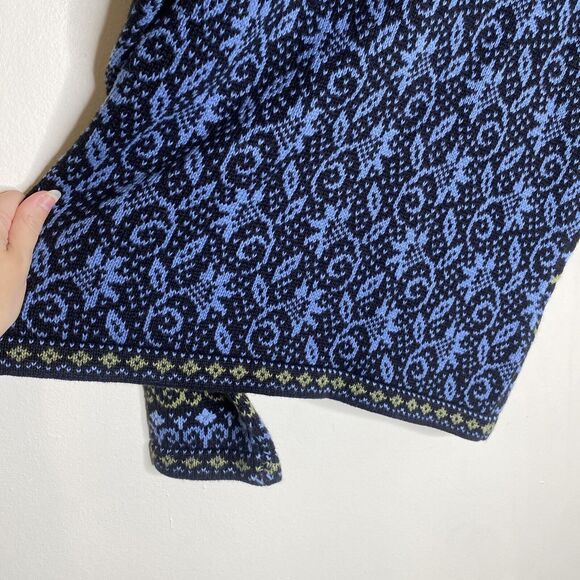 Nomadic Traders Blue & Green Cotton Knit Sweater Cardigan Size Medium - Picture 10 of 11